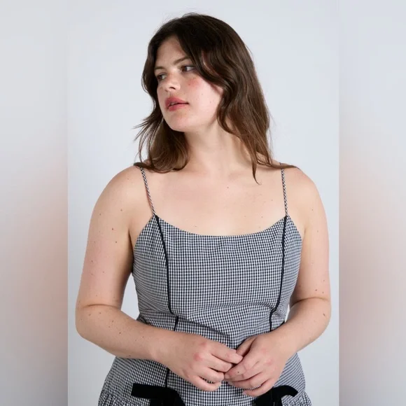 NWT Damson Madder Persephone Midi Dress in Black Gingham UK 16 / US 12 - Picture 10 of 16